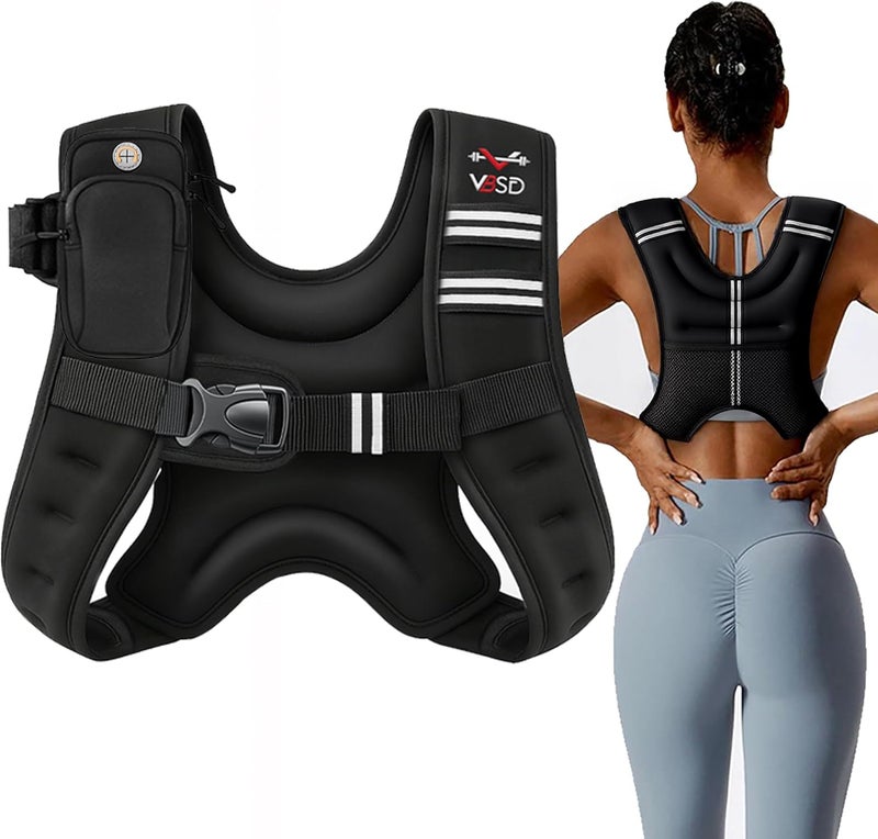 VBSD Weighted Vest Woman 6lb/8lb/12lb/16lb/20lb/25lb/30lb Weight Vest for Women Men Body Weight Vests for Walking Strength Training Running Workout Jogging Fitness - Image 1